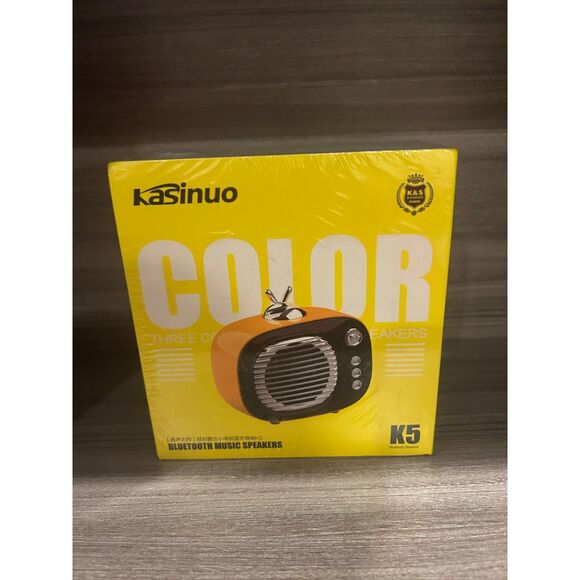 Kasinuo 80s Radio Style Retro Vintage Mini Bluetooth Speaker Orange New in Box - Picture 1 of 5